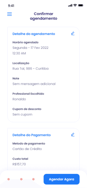 Finalize o agendamento